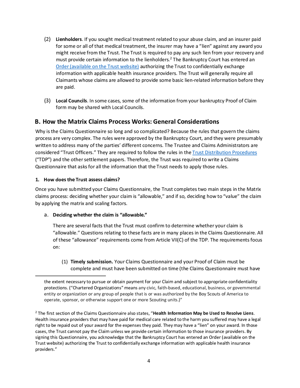 Guide To Safe Scouting Matrix.pdf Claimant's Guide to the Trust (