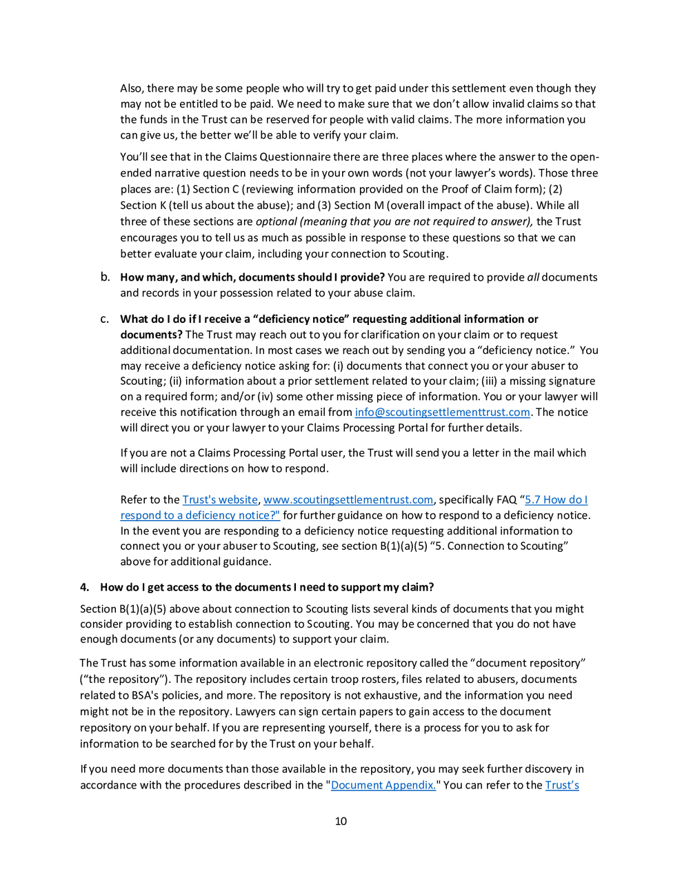 Guide To Safe Scouting Matrix.pdf Claimant's Guide to the Trust (