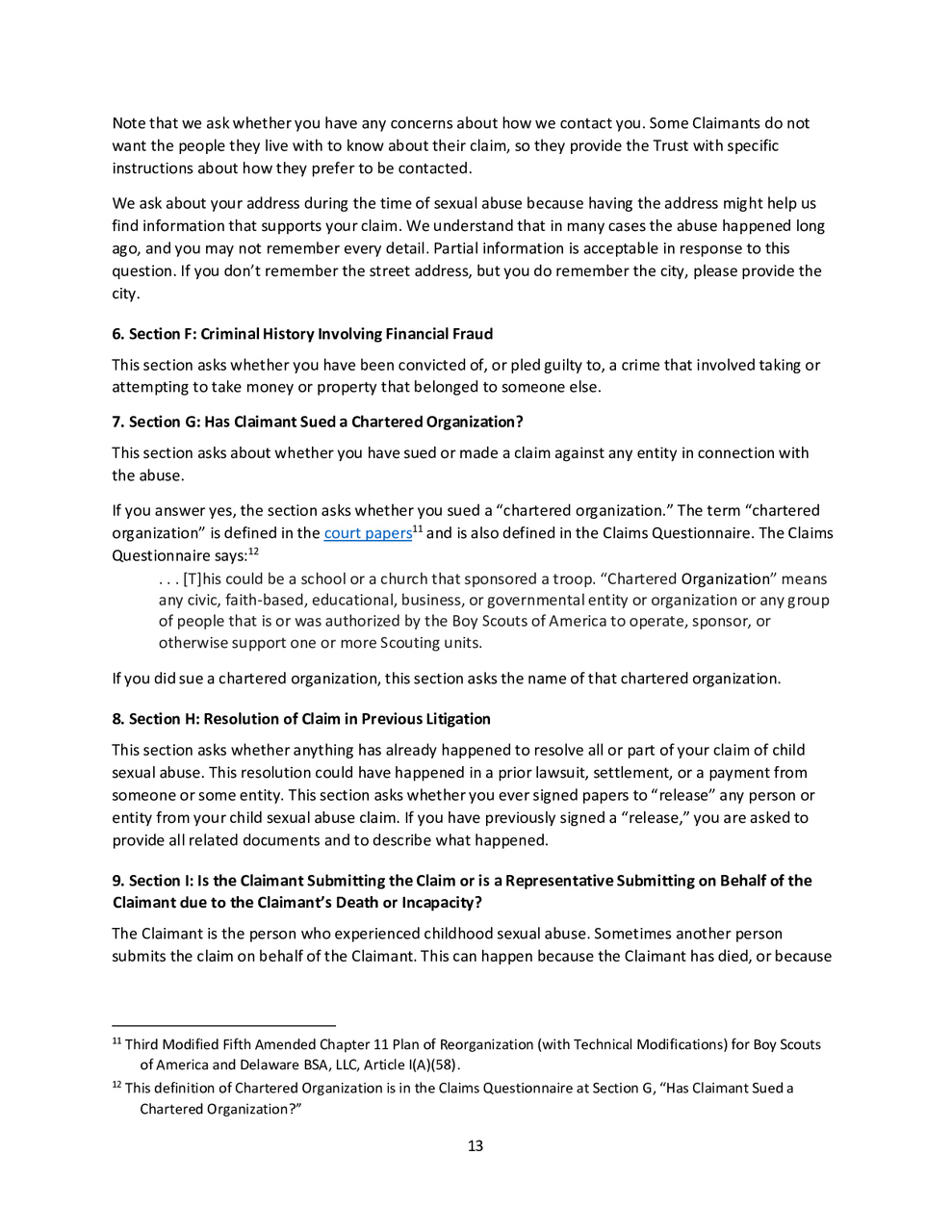 Guide To Safe Scouting Matrix.pdf Claimant's Guide to the Trust (
